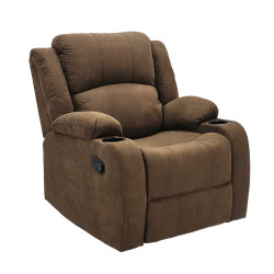 كرسي استرخاء فاخر هزاز دوار قماش بني