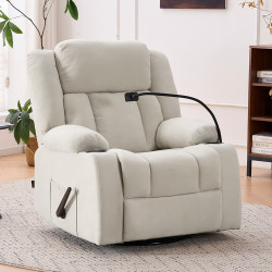 كرسي استرخاء هزاز دوار قماش بحامل جوال بيج