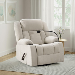 كرسي استرخاء هزاز دوار قماش بحامل جوال بيج