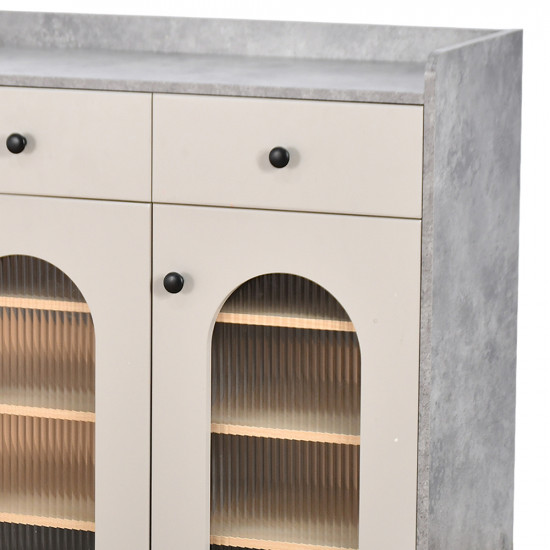 دولاب بوفيه خشب بأبواب زجاجية 120 سم دولاب بوفيه خشب بأبواب زجاجية 120 سم