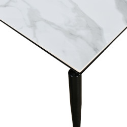 طاولة طعام رخام بأرجل معدنية 8 كراسي رمادي