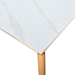 طاولة طعام رخام بأرجل معدنية 8 كراسي بيج