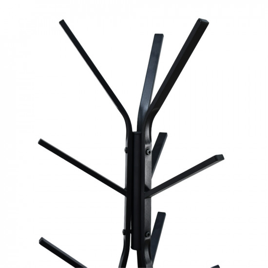 علاقة ملابس معدن برفوف خشبية مودرن أسود