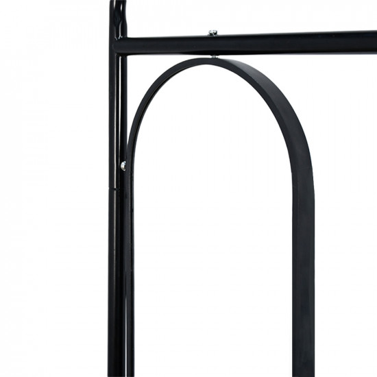 علاقة ملابس مودرن معدنية بأرفف خشب ومرآة علاقة ملابس مودرن معدنية بأرفف خشب ومرآة