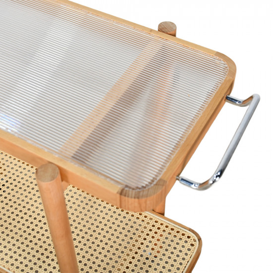 عربة تقديم مودرن خشب 2 دور بسطح زجاجي عربة تقديم مودرن خشب 2 دور بسطح زجاجي