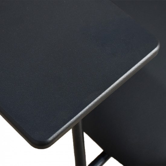 كرسي مفرد موردن جلد بظهر قماش مع طاولة مدمجة كرسي مفرد موردن جلد بظهر قماش مع طاولة مدمجة