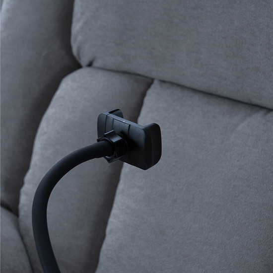 كرسي استرخاء هزاز دوار قماش بحامل جوال رمادي غامق