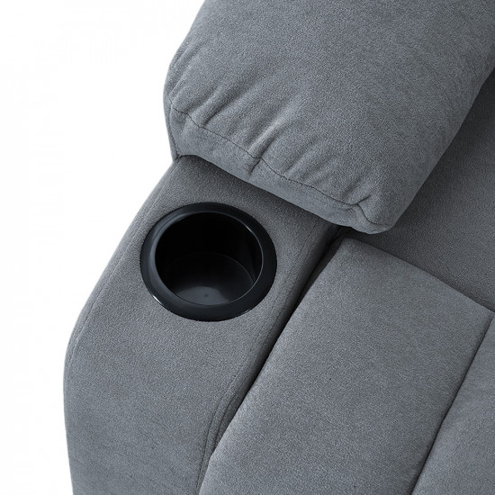 كرسي استرخاء هزاز دوار قماش بحامل جوال رمادي غامق