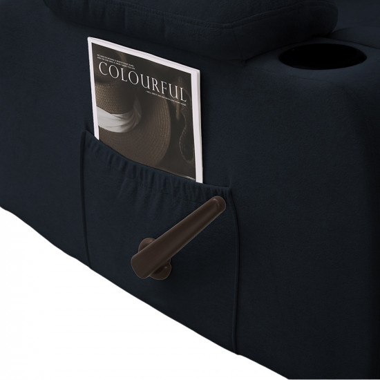 كرسي استرخاء هزاز دوار قماش بحامل جوال أسود