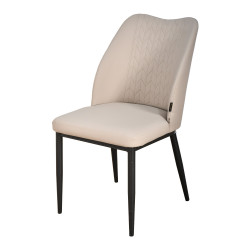 كرسي مفرد مودرن جلد بارجل معدنية كافيه