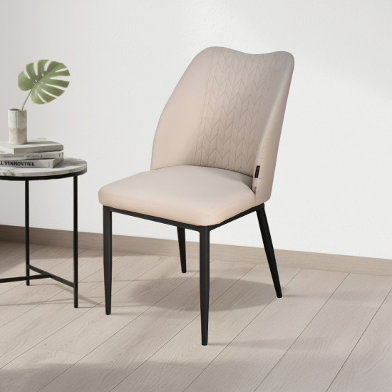 كرسي مفرد مودرن جلد بارجل معدنية كافيه