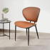 كرسي مفرد مودرن جلد بأرجل معدنية برتقالي
