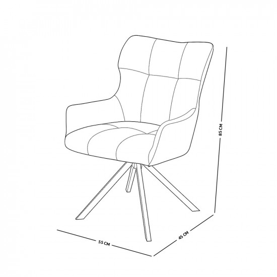 كرسي مفرد قماشي بقاعدة معدنية رمادي كرسي مفرد قماشي بقاعدة معدنية رمادي