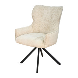 كرسي مفرد مودرن قماش بأرجل معدنية كافيه