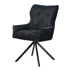 كرسي مفرد مودرن قماش بأرجل معدنية أسود