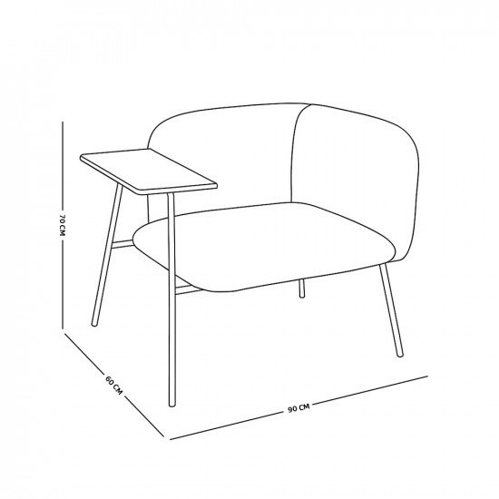 كرسي مفرد موردن جلد بظهر قماش مع طاولة مدمجة كرسي مفرد موردن جلد بظهر قماش مع طاولة مدمجة