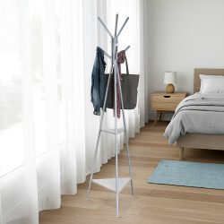 علاقة ملابس معدن برفوف خشبية مودرن