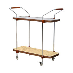 عربة تقديم 2 دور مودرن بسطح زجاجي عربة تقديم 2 دور مودرن بسطح زجاجي