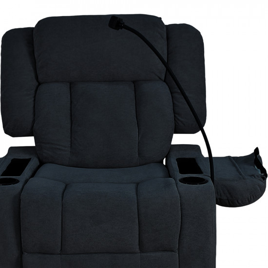 كرسي استرخاء هزاز دوار قماش بحامل جوال أسود