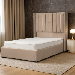 سرير خشبي بتنجيد مخملي عصري 120×200سم سرير خشبي بتنجيد مخملي عصري 120×200سم