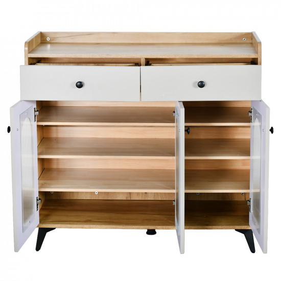 دولاب بوفيه خشب بأبواب زجاجية 100 سم دولاب بوفيه خشب بأبواب زجاجية 100 سم