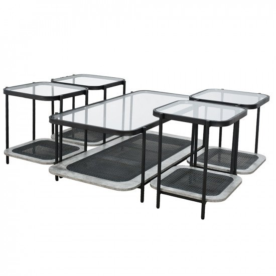 طقم طاولات خدمة 5 قطع 2 دور سطح زجاجي طقم طاولات خدمة 5 قطع 2 دور سطح زجاجي