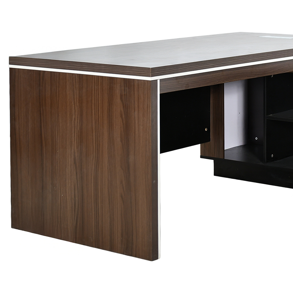 مكتب خشبي تنفيذي مع وحدة تخزين
