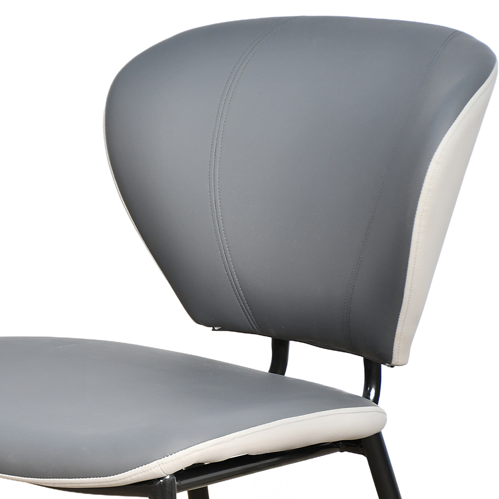 كرسي مفرد مودرن جلد بأرجل معدنية