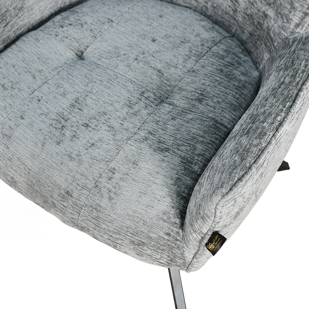 كرسي مفرد قماشي بقاعدة معدنية