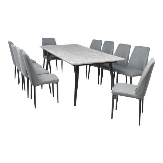 طاوله طعام خشب مع أرجل معدنية 10 كراسي طاوله طعام خشب مع أرجل معدنية 10 كراسي