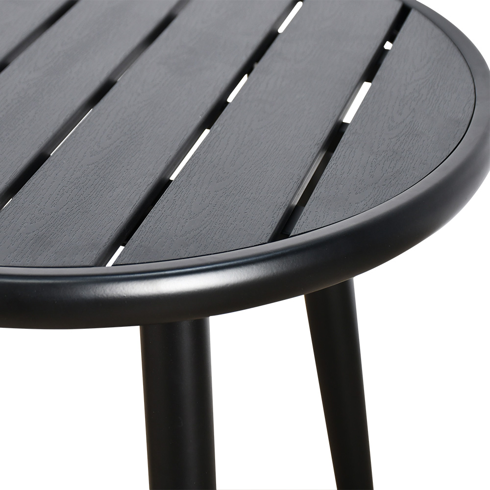 طاولة خارجية دائرية بأرجل معدنية