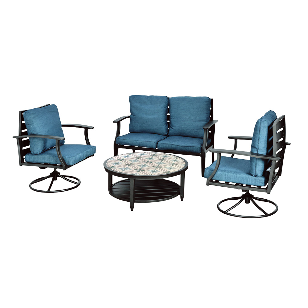 جلسة خارجية معدنية بأربعة مقاعد