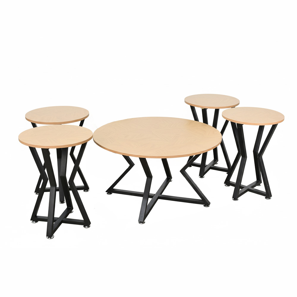 طقم طاولات خدمة 5 قطع خشبي