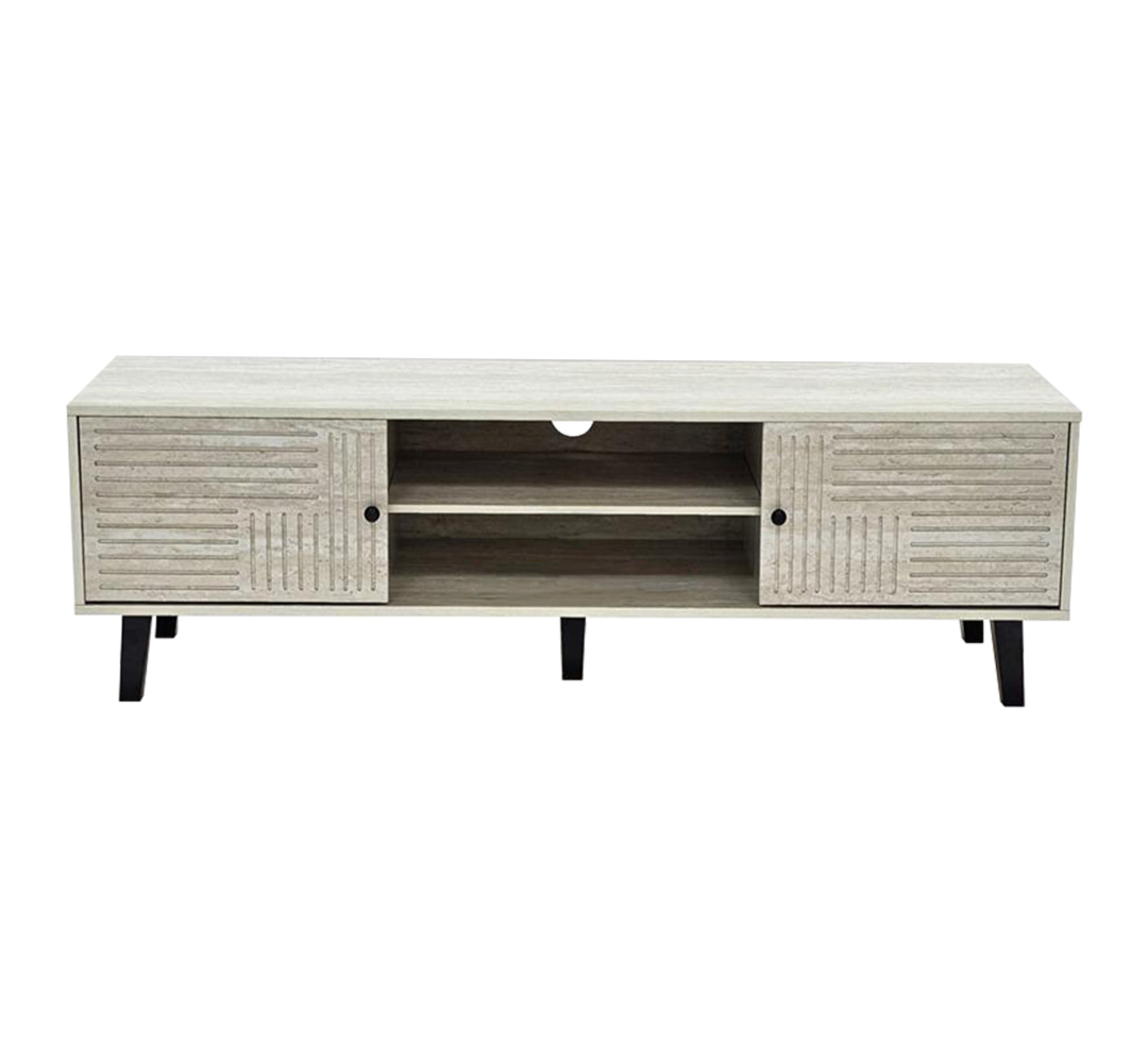 وحدة تلفاز مودرن خشبية رمادي