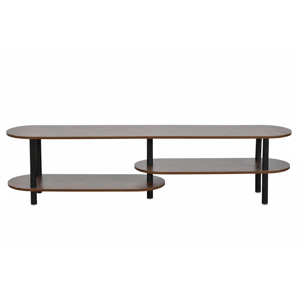 وحدة تلفاز مودرن خشب بهيكل معدني بني