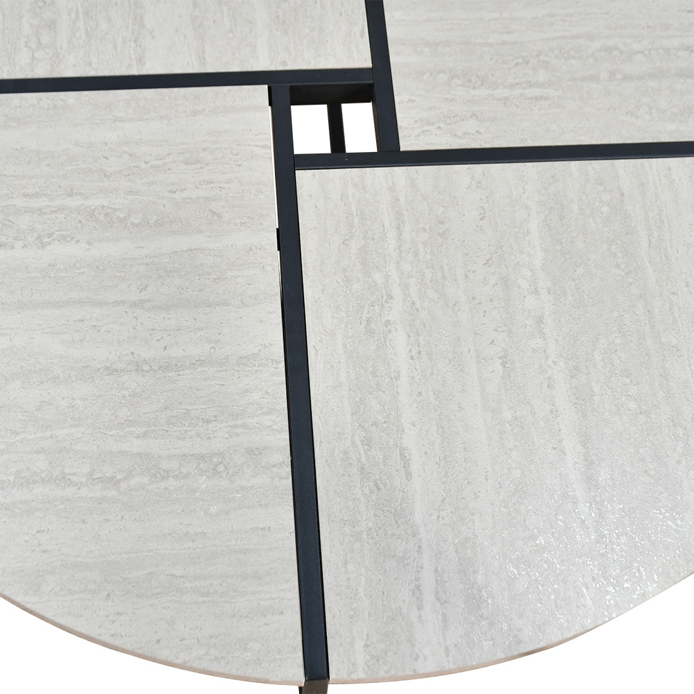 طقم طاولات خدمة مودرن 7 قطع خشبي رمادي