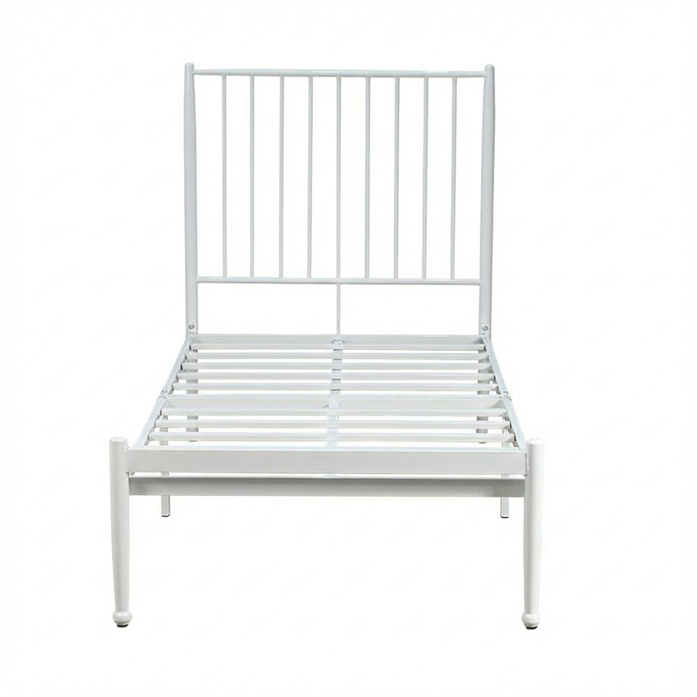 هيكل سرير معدني أبيض