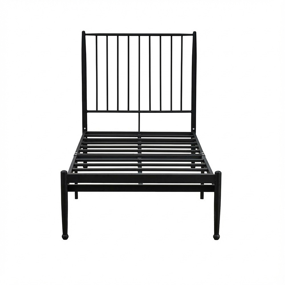 هيكل سرير معدني أسود 90×190 سم