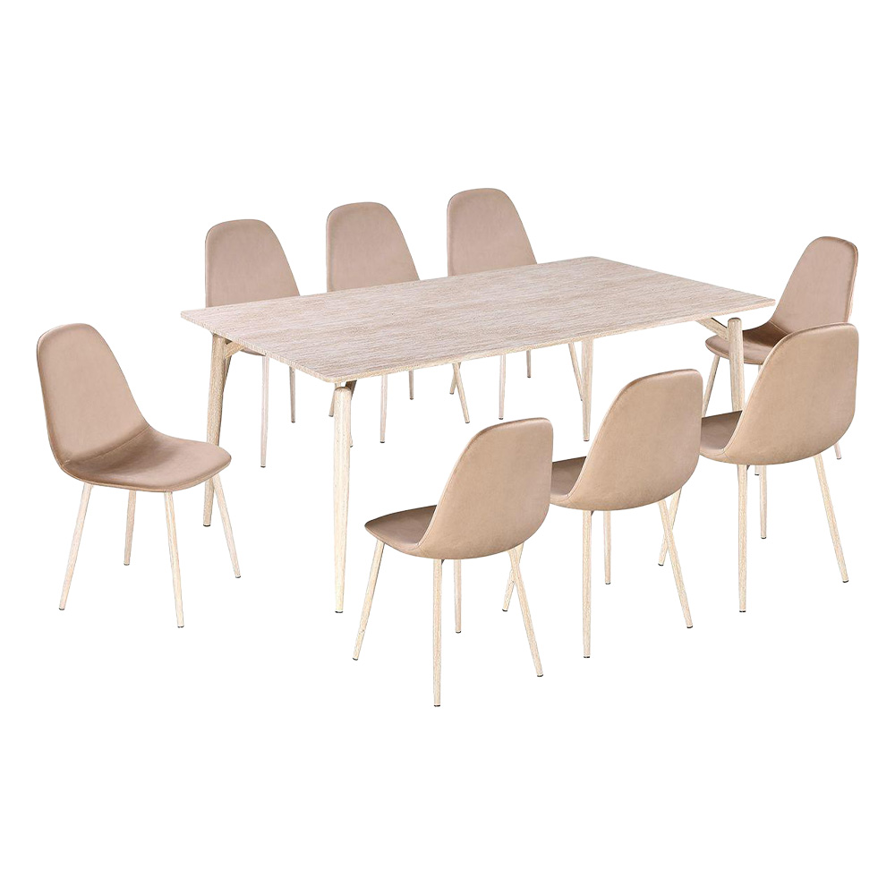 طاولة طعام خشبية مع كراسي