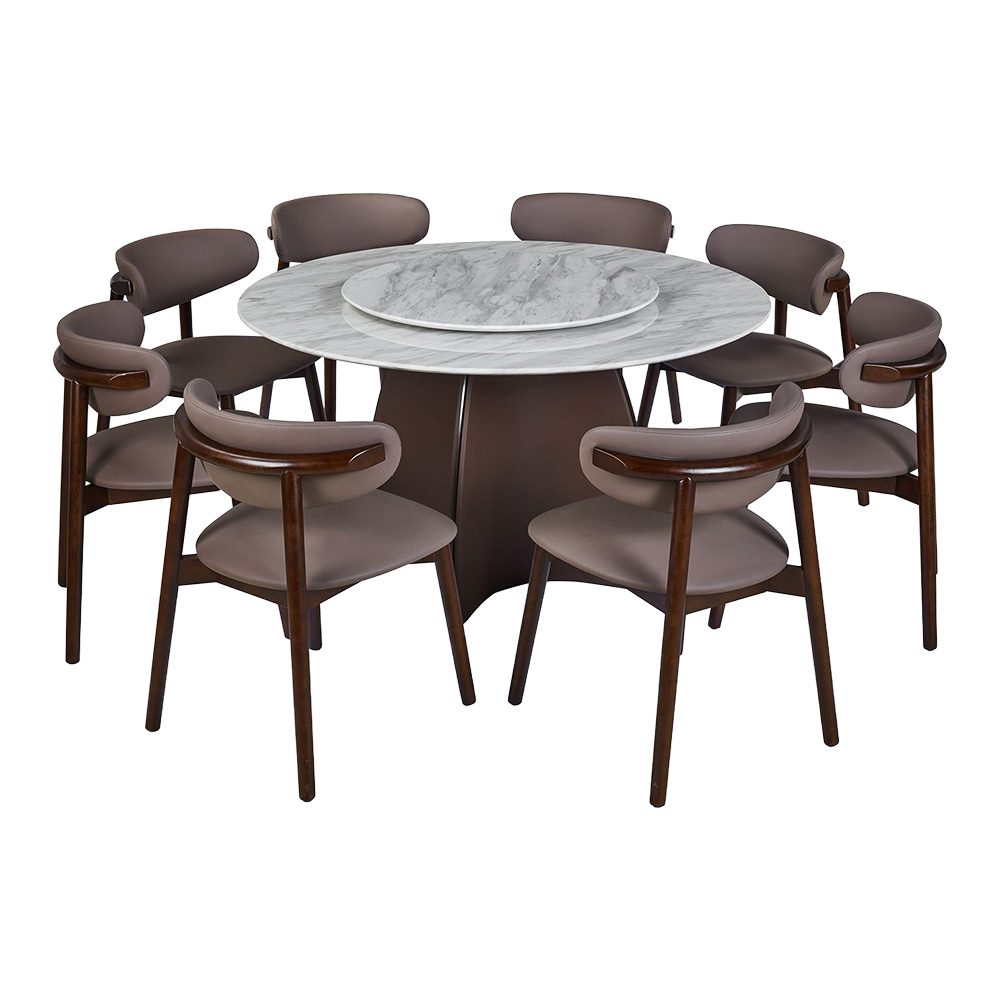 طاولة طعام فاخرة سطح رخامي دوار