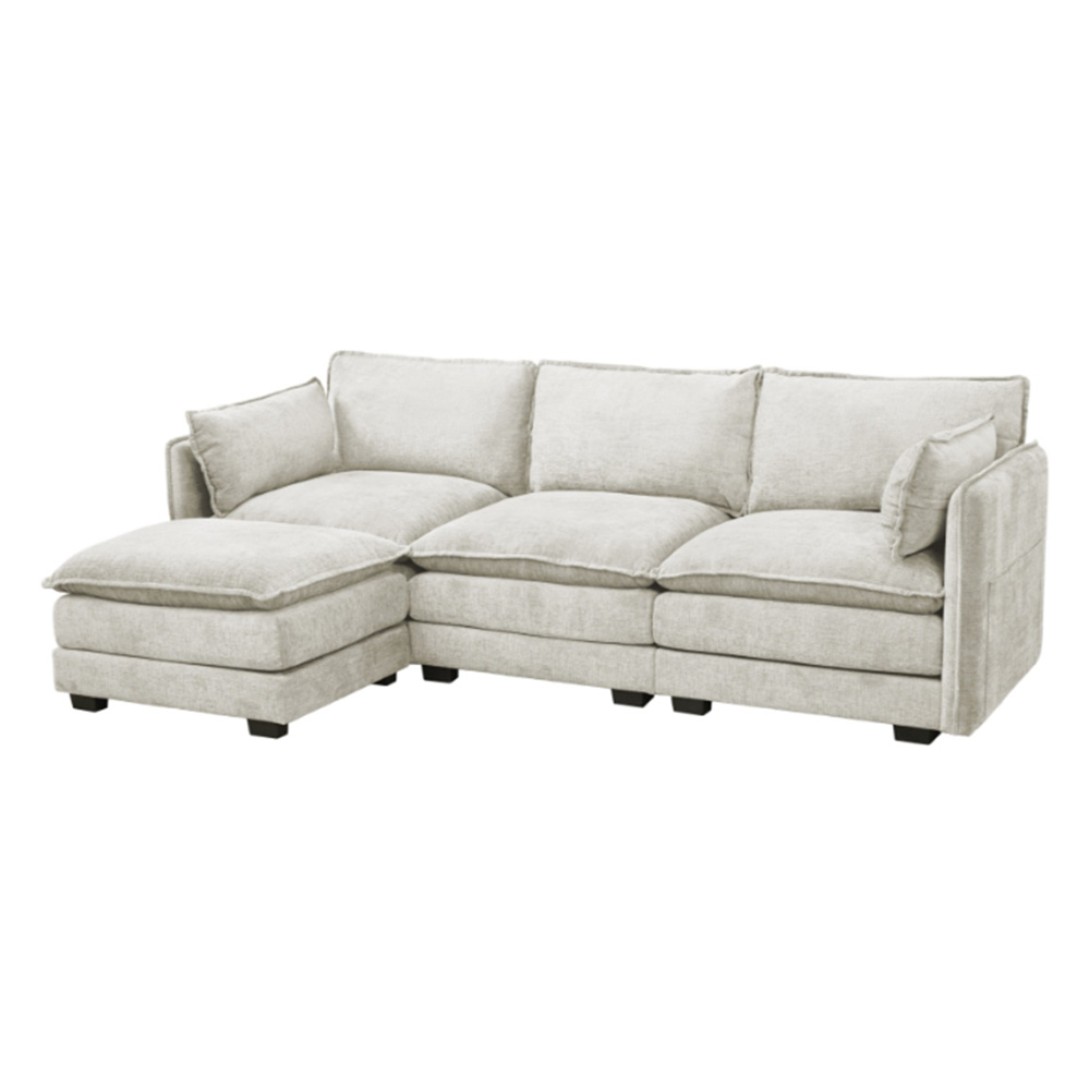 كنبة زاوية مودرن قماش عملية بيج