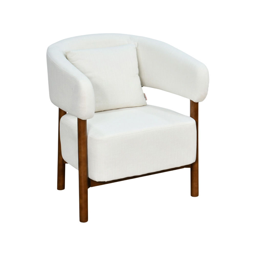 كرسي مفرد فخم قماش بهيكل خشبي مودرن