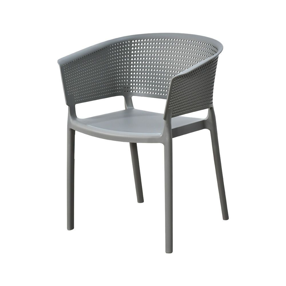كرسي مفرد خارجي بلاستيك مودرن مقاوم للشمس رمادي - من متجر راحتي