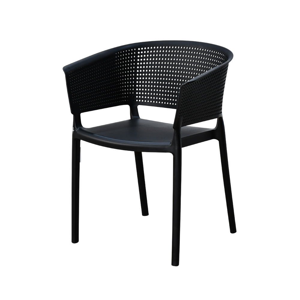 كرسي مفرد خارجي بلاستيك مودرن مقاوم للشمس أسود - من متجر راحتي
