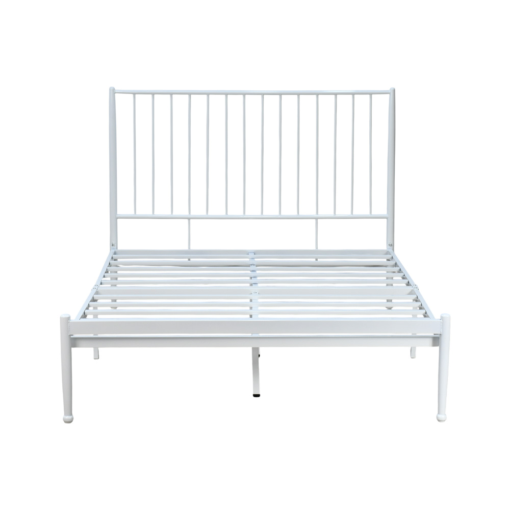 هيكل سرير معدني أبيض