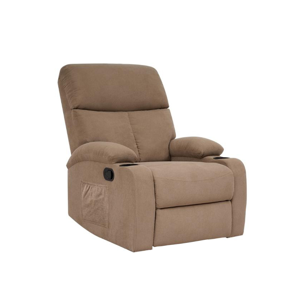 كرسي استرخاء هزاز دوار قماشي عصري بني