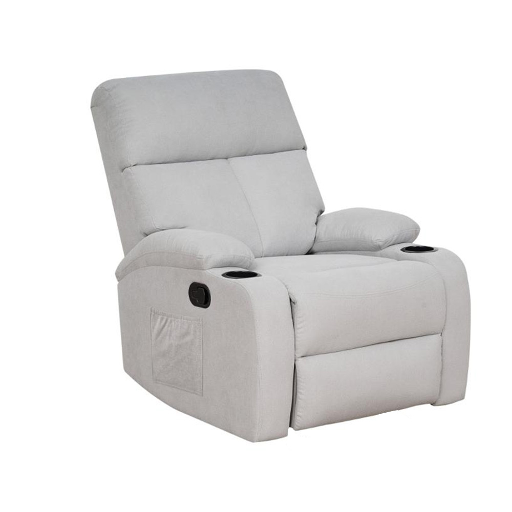 كرسي استرخاء هزاز دوار قماشي عصري رمادي