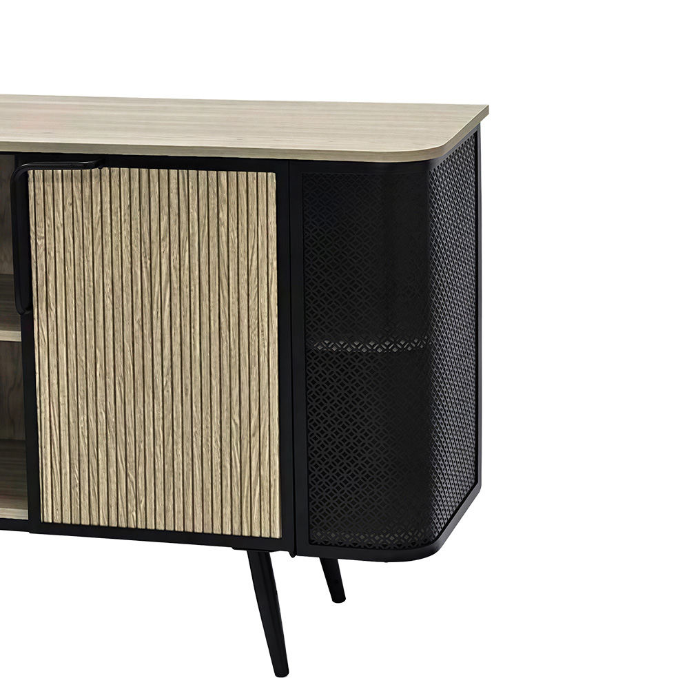 دولاب بوفيه خشبي بهيكل معدني