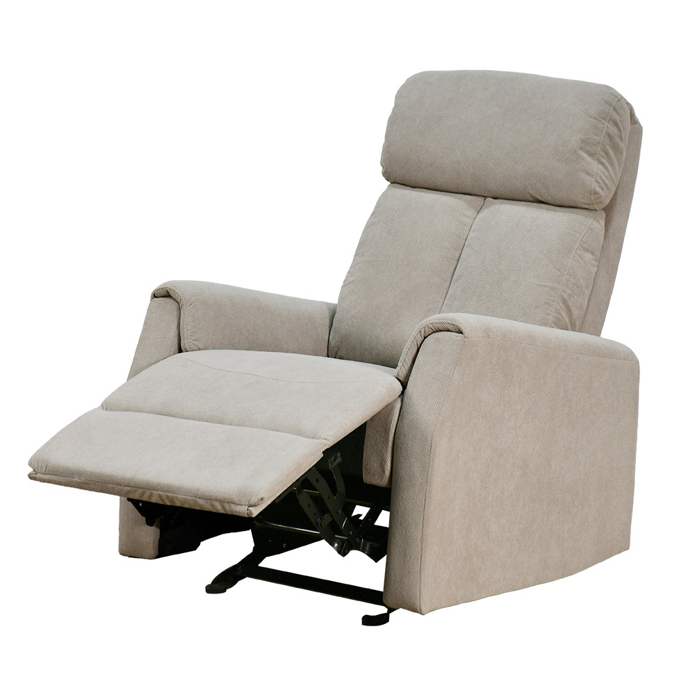 كرسي استرخاء ثابت فخم قماشي بيهكل معدني كافيه