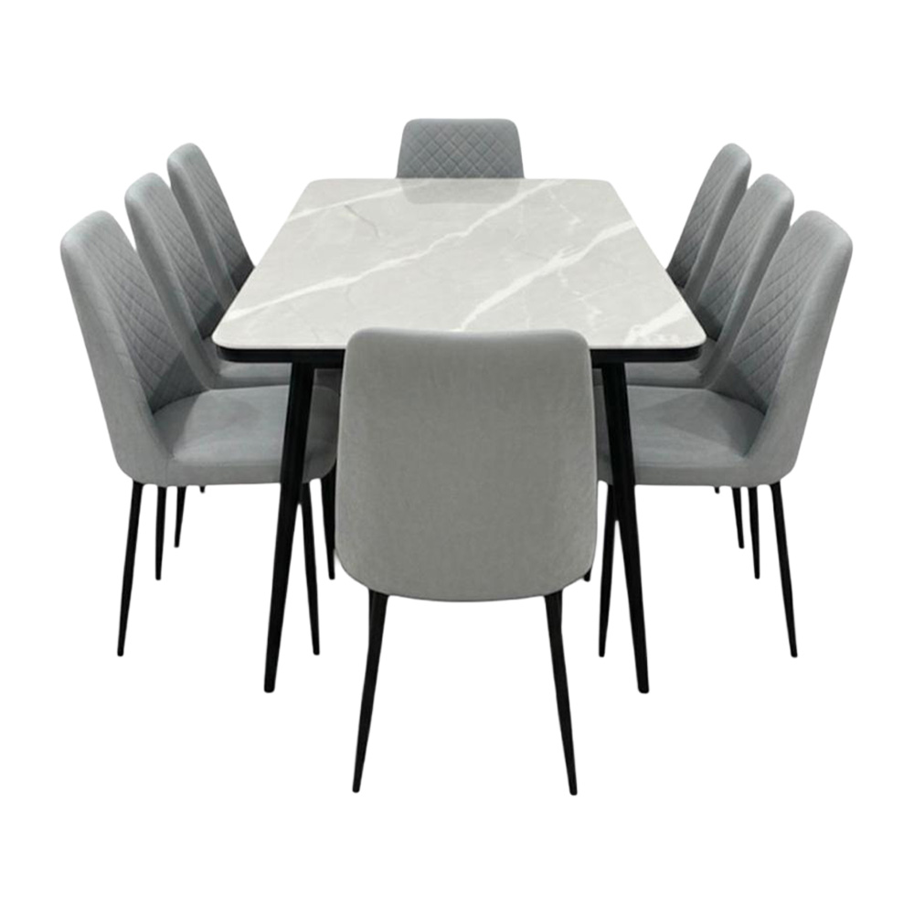 طاولة طعام رخام مودرن بأرجل معدنية